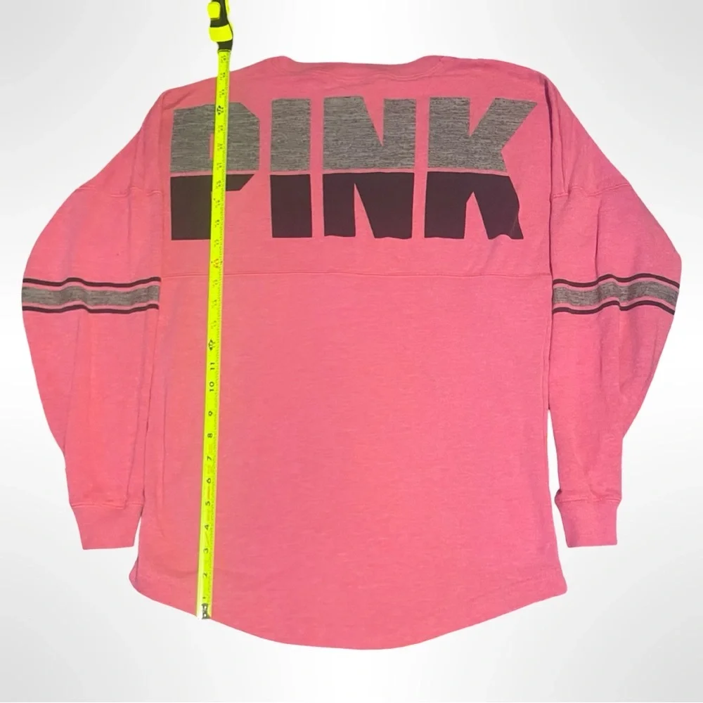 Victoria's Secret PINK Varsity Crew Logo Pink Pullover ‎ Women's XS casual retro